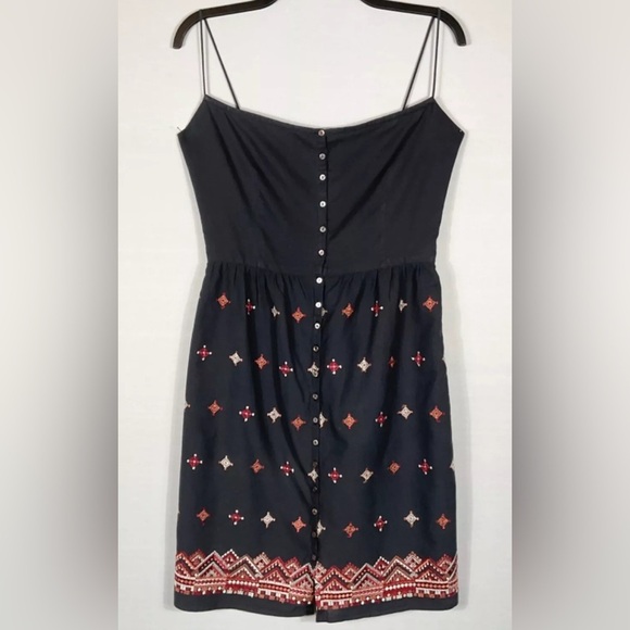 Laundry by Shelli Segal Black Embroidered Spaghetti Strap Dress - Size 6 - Picture 1 of 7